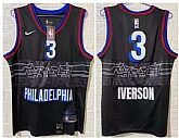 76ers 3 Allen Iverson Black 2020-21 City Edition Nike Swingman Jersey,baseball caps,new era cap wholesale,wholesale hats